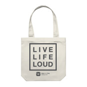 Live Life Loud Canvas Bag - Charcoal